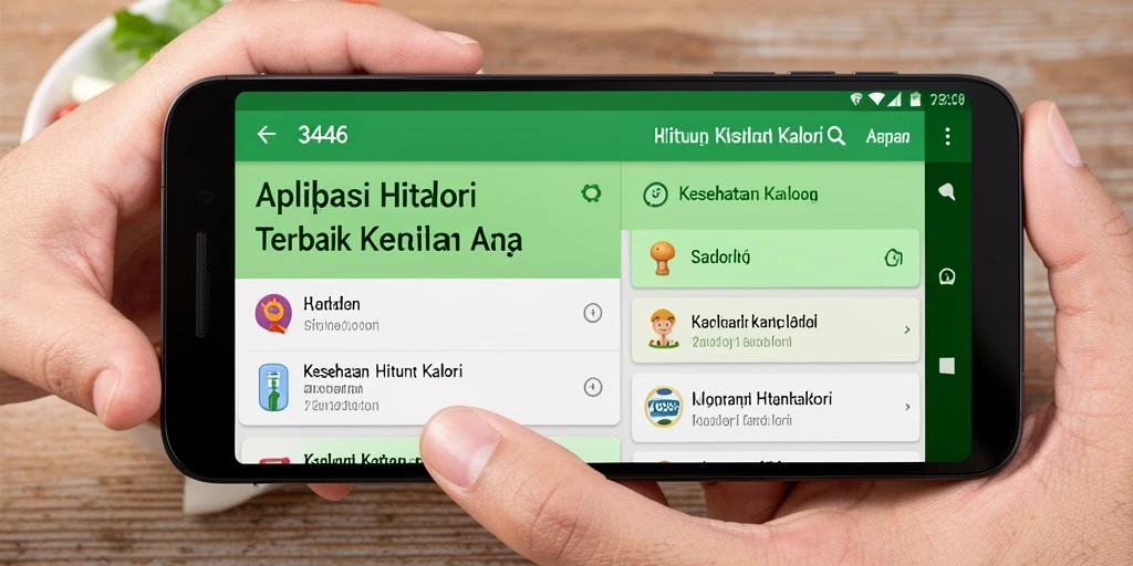 Tampilan antarmuka pengguna aplikasi Hitung Kalori yang ramah dan informatif.