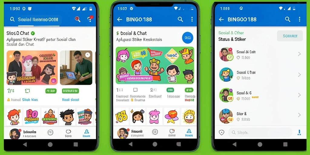 Antarmuka BINGO188 dengan berbagai stiker menarik dan interaktif.