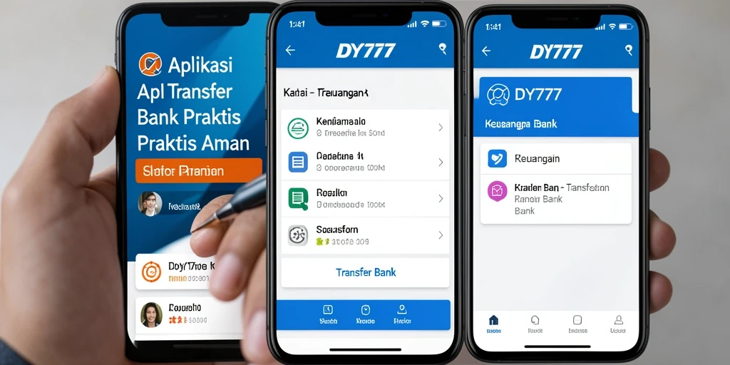 Tampilan antarmuka aplikasi Transfer Bank DY777 yang intuitif.