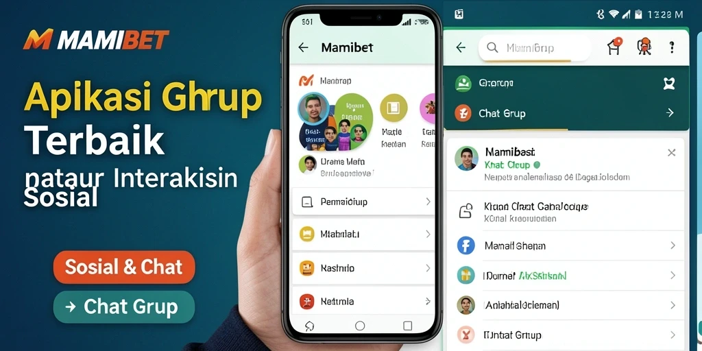 Antarmuka MAMIBET menampilkan fitur Chat Grup yang menarik.