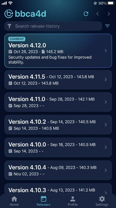 Riwayat Versi bbca4d untuk Pengguna Android